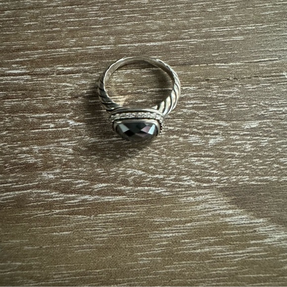 David Yurman Hematite and Diamond Noblesse Ring - Picture 2 of 6